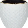 Wazony, Doniczki I Kosze Na Kwiaty*CN-164 Doniczka ceramiczna Konti 8 (biały/złoty)