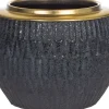 Wazony, Doniczki I Kosze Na Kwiaty*CN-164 Doniczka ceramiczna Konti 11 (czarny/złoty)