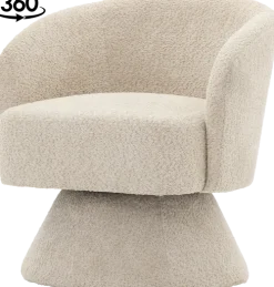 Fotele Wypoczynkowe*CN-259 Fotel obrotowy Lizbona 29 (boucle beżowy)