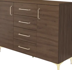 Komody Z Drzwiczkami*Bodzio Komoda z drzwiczkami i z 4 szufladami Bari (orzech Foresta)