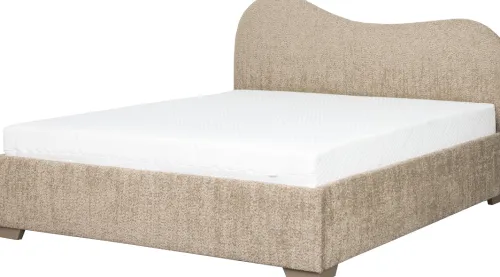 Łóżka|Łóżka*Bodzio Łóżko tapicerowane 160 Cloudi (boucle cappuccino) ze stelażem i pojemnikiem