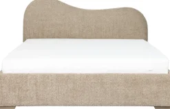 Łóżka|Łóżka*Bodzio Łóżko tapicerowane 160 Cloudi (boucle cappuccino) ze stelażem i pojemnikiem