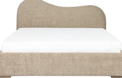 Łóżka|Łóżka*Bodzio Łóżko tapicerowane 160 Cloudi (boucle cappuccino) ze stelażem i pojemnikiem