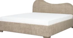 Łóżka|Łóżka*Bodzio Łóżko tapicerowane 180 Cloudi (boucle cappuccino) ze stelażem i pojemnikiem