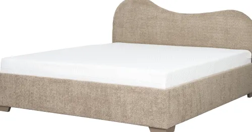 Łóżka|Łóżka*Bodzio Łóżko tapicerowane 180 Cloudi (boucle cappuccino) ze stelażem i pojemnikiem