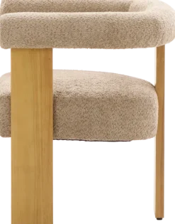 Krzesła Do Jadalni*CN-280 Krzesło drewniane Velu 43 (boucle cappuccino/jasne drewno)