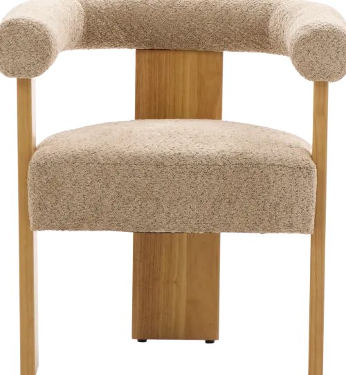 Krzesła Do Jadalni*CN-280 Krzesło drewniane Velu 43 (boucle cappuccino/jasne drewno)