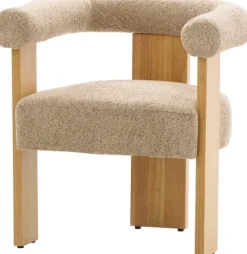 Krzesła Do Jadalni*CN-280 Krzesło drewniane Velu 43 (boucle cappuccino/jasne drewno)
