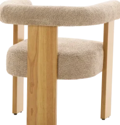 Krzesła Do Jadalni*CN-280 Krzesło drewniane Velu 43 (boucle cappuccino/jasne drewno)