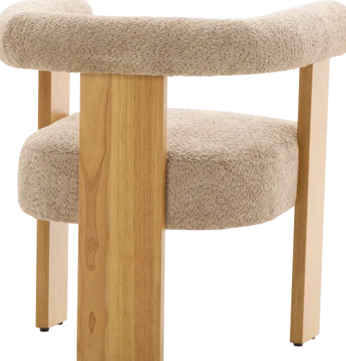 Krzesła Do Jadalni*CN-280 Krzesło drewniane Velu 43 (boucle cappuccino/jasne drewno)