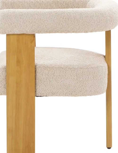 Krzesła Do Jadalni*CN-280 Krzesło drewniane Velu 43 (boucle beż/jasne drewno)