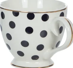 Kubki, Filiżanki I Miski*CN-177 Kubek ceramiczny Cindy (biały w czarne kropki)