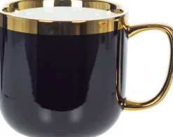 Kubki, Filiżanki I Miski*CN-176 Kubek ceramiczny Cindy 83 (czarny ze złotym paskiem)