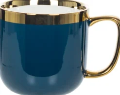 Kubki, Filiżanki I Miski*CN-176 Kubek ceramiczny Cindy 83 (granatowy ze złotym paskiem)