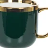 Kubki, Filiżanki I Miski*CN-176 Kubek ceramiczny Cindy 83 (zielony ze złotym paskiem)
