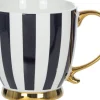 Kubki, Filiżanki I Miski*CN-177 Kubek ceramiczny Rayas biały w czarne pasy