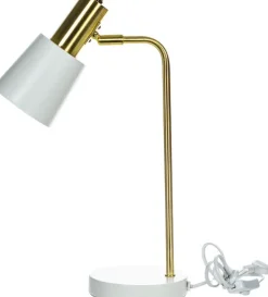 Lampki Nocne, Lampiony I Świece*CN-101 Lampka na biurko Boston 6 (biało/złota)
