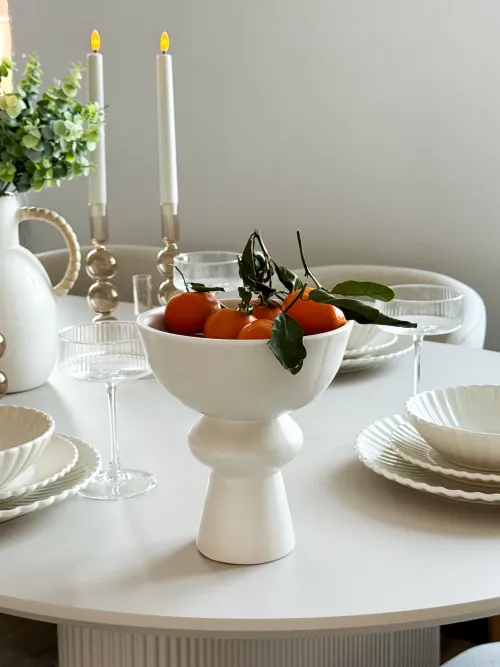 Dekoracje - Ozdoby*CN-216 Miska ceramiczna na nóżce Pearl 17