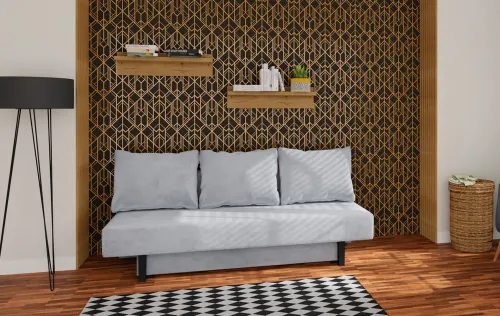 Meble Do Pokoju Młodzieżowego*Bodzio Pokój młodziezowy - Sofa Afrodyta 2 (plusz srebrzysty)