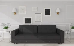 Meble Do Salonu*Bodzio Salon - kanapa Diamentino (plusz czarny)