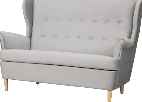 Sofy I Kanapy|Sofy Nierozkładane*Bodzio Sofa 2-osobowa Werina (plusz srebrzysty)