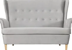 Sofy I Kanapy|Sofy Nierozkładane*Bodzio Sofa 2-osobowa Werina (plusz srebrzysty)