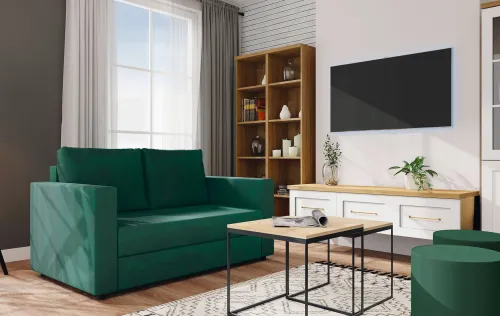 Sofy I Kanapy|Sofy Rozkładane*Bodzio Sofa rozkładana Milano (plusz zieleń)