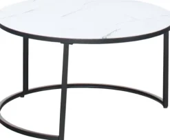 Stoliki|Stoliki I Ławy Do Salonu*CN-160 Stolik kawowy 80 cm Marbi 9 (biały-marmur)