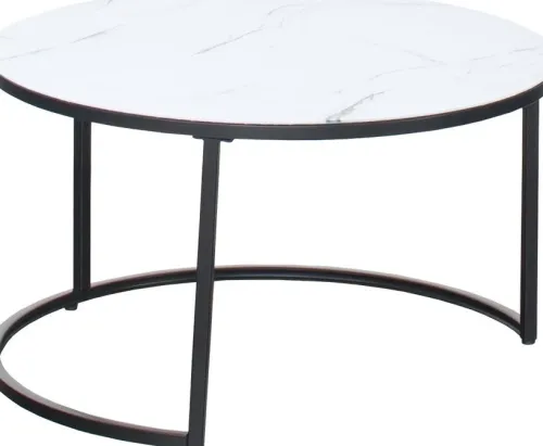Stoliki|Stoliki I Ławy Do Salonu*CN-160 Stolik kawowy 80 cm Marbi 9 (biały-marmur)