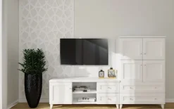Szafki|Szafki*Bodzio Stolik RTV 138 cm Majorka (biały)