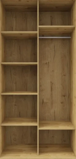 Szafy Z Lustrem|Wysokie Szafy*Bodzio Szafa przesuwna lustra 100cm (biały połysk/lustro/dąb Soma ciemny)