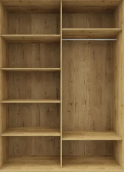 Szafy Z Lustrem|Wysokie Szafy*Bodzio Szafa przesuwna lustra 150cm (biały połysk/lustro/dąb Soma ciemny)