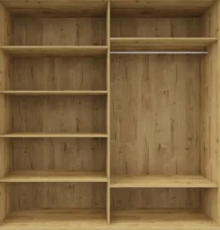Szafy Z Lustrem|Wysokie Szafy*Bodzio Szafa przesuwna lustra 200cm (biały połysk/lustro/dąb Soma ciemny)