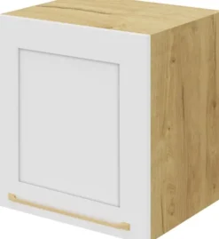 Szafki Kuchenne Wiszące|Szafki Kuchenne*Bodzio Szafka 50x43 nad okap teleskopowy Laurencja (biały lakier mat/dąb Soma ciemny)