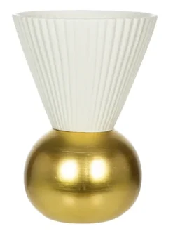 Wazony, Doniczki I Kosze Na Kwiaty*CN-121 Wazon Naturos 33 (biały/złoty)