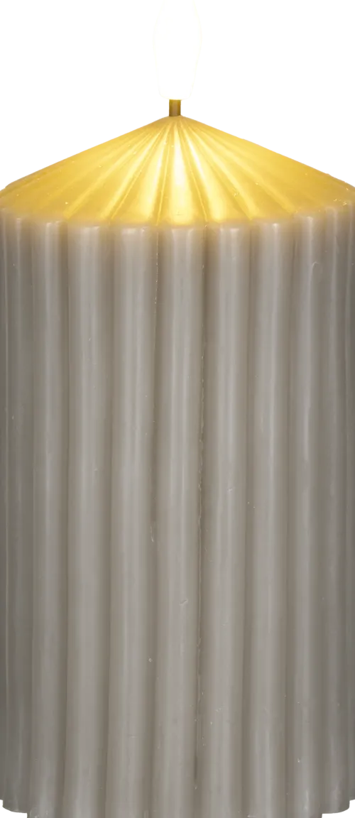 Lampki Nocne, Lampiony I Świece*CN-257 Świeca woskowa LED duża Cozy Light 52 (szara)