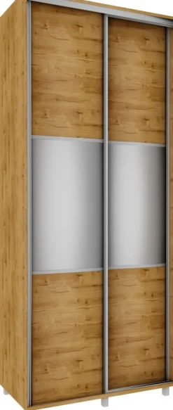 Wysokie Szafy|Szafy Z Lustrem*Bodzio Wysoka szafa przesuwna lustra 100cm (dąb soma ciemny)