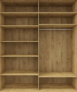 Wysokie Szafy|Szafy Z Lustrem*Bodzio Wysoka szafa przesuwna lustra 200cm (dąb soma ciemny)