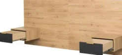 Łóżka|Łóżka*Bodzio Zagłowie z płyty 140cm z dwoma stolikami nocnymi Floryda (grafit/dąb Soma ciemny)