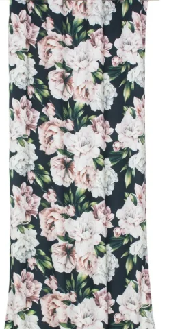 Firany I Zasłony*CN-55 Zasłona Peony (czarna w kwiaty)