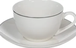 Kubki, Filiżanki I Miski*CN-188 Zestaw filiżanek i spodków Olina 4 (biały/srebrny)