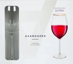 Szkło Stołowe*PL-2 Zestaw kieliszków do wina (6szt.) Avangarda 4 (zdobione złotem)