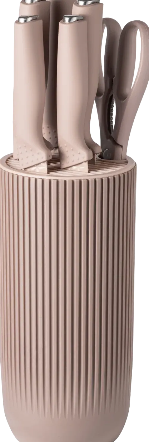 Akcesoria Kuchenne*CN-252 Zestaw noży w bloku Modern Kitchen 7 elem. (różowy)