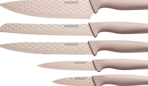 Akcesoria Kuchenne*CN-252 Zestaw noży w bloku Modern Kitchen 7 elem. (różowy)